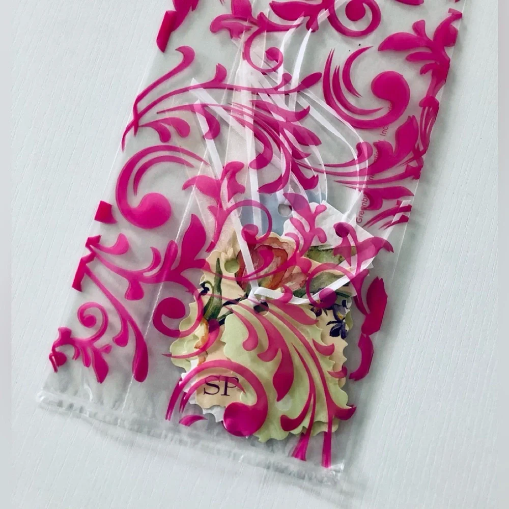 Decorative Gift Tags Set of 16 Heavy card stock satin ribbon ties floral & dot